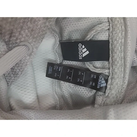 Adidas Mens Size 2XL Big Spellout Screenprint Logo Pullover Hoodie Gray Logo - Picture 4 of 12